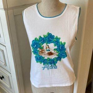 Vintage NWOT Victoria’s Secret M RARE Aloha hula girl hibiscus 2 piece pj set